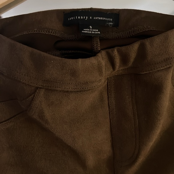 Sanctuary x Anthropologie Faux Suede Pull On Leggings Brown Size S small NWOT - Picture 2 of 3